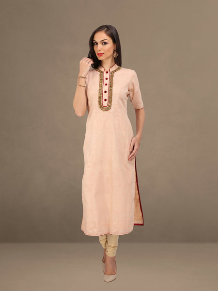 Vintage Charm: Khadi Kurta with Antique Beads