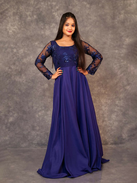 Elegance Unveiled: Royal Blue Umbrella Gown