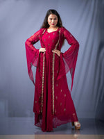 Majestic Maroon: Women's Kaftan Dress