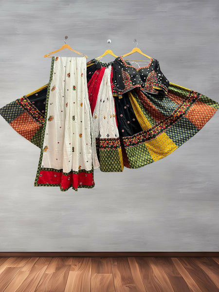 Multicolor Kalamkari Chaniya Choli with Aari & Mirror Work