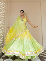 Gilded Grace Pastel Yellow & Green Chaniya Choli