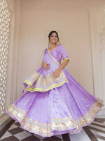 Lavender Delight: Mirror Work Chaniya Choli