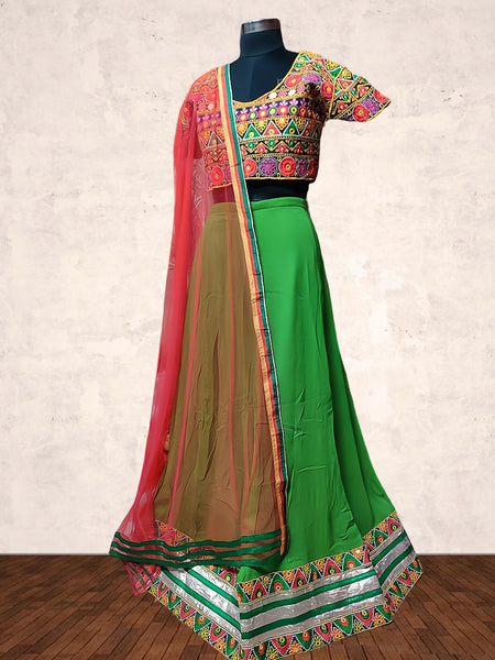 Elegant Green Chaniya Choli Ensemble