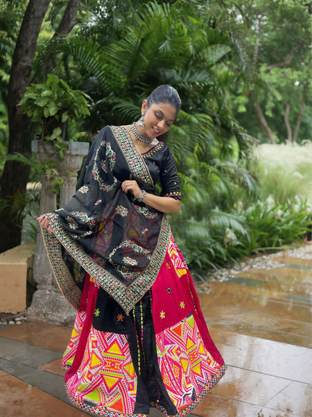 Mirror Work Geometric Chaniya Choli
