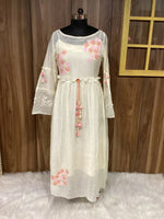 Enchanting Blossoms: Cotton and Organza Dress