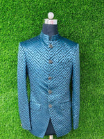 Rama Blue Regal: Zig Zag Jodhpuri Elegance