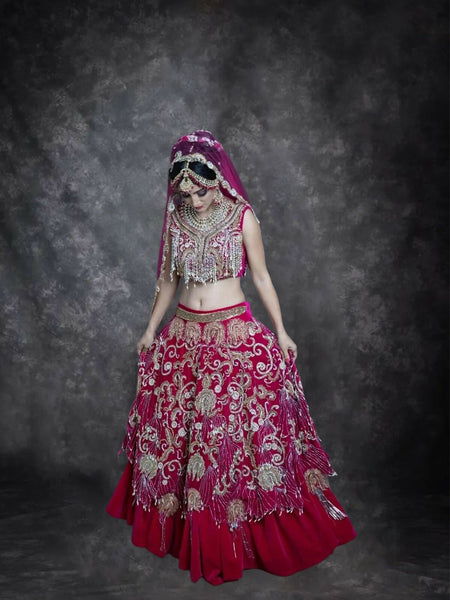 Magenta Bridal Lehenga With Heavy Dupatta