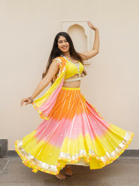 Tropical Glow: Cotton Tassels Chaniya Choli