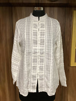 White Jamdani & Hakoba Cotton Long Sleeve Kurta Pant