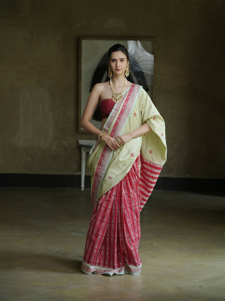 Sun Kissed Coral Crafty Pure Silk Saree