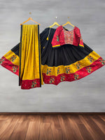 Gamthi Mirror Blouse Set: Jam Cotton Rasgarba Design