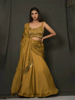 Mustard Golden Skirt Top With Silver Hand Work & Dupatta