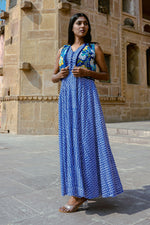 Blue Flared Dress with Bolero Jacket