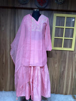 Pink Petals: Chanderi and Organza Blend in Baby Pink