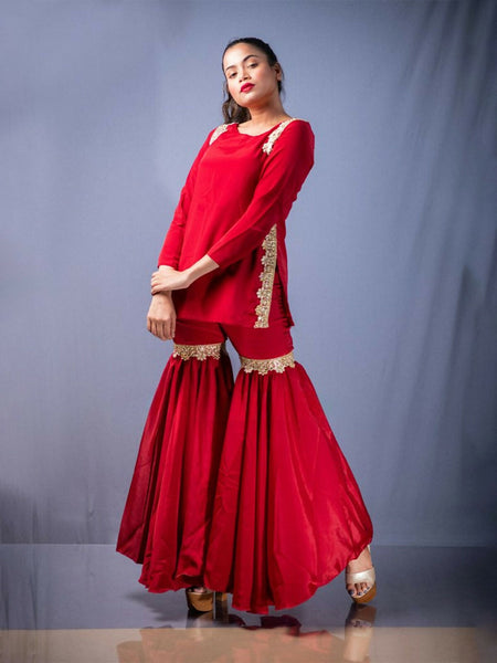 Lipsa: Beautiful Red Sharara